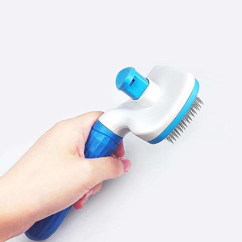 Pet Grooming Tool Self Cleaning Slicker Brush For Dogs And Cats - Blue