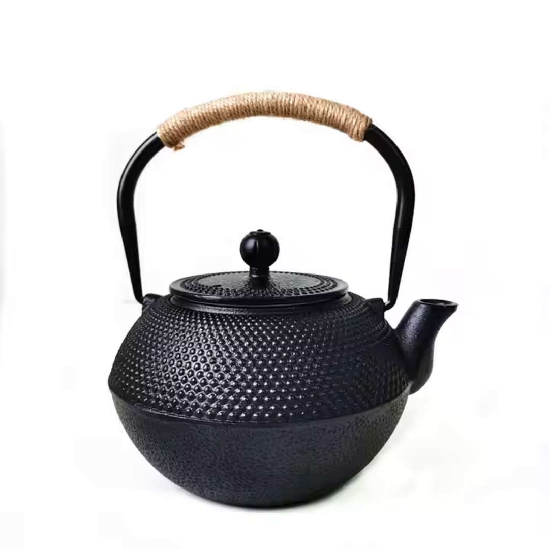 1800ml Vintage Cast Iron Teapot with Woven Handle