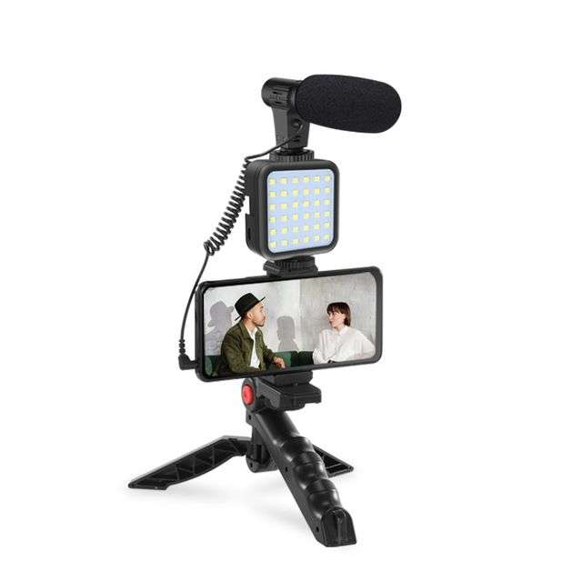 2 Units - vlogging kit with video light and phone holder