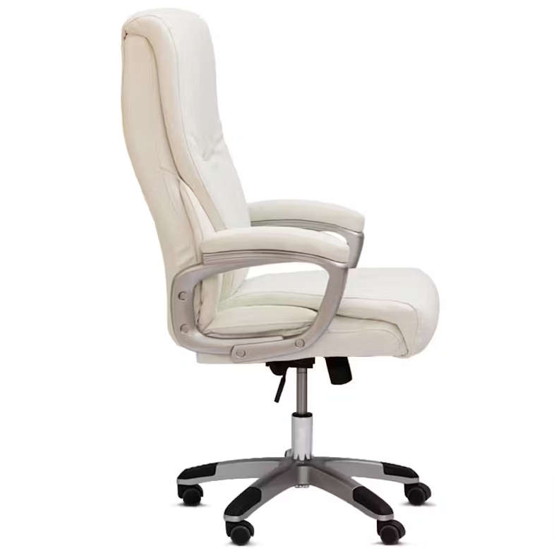 Medium-Back Executive PU Leather Adjustable Height Office Chair -Black or White