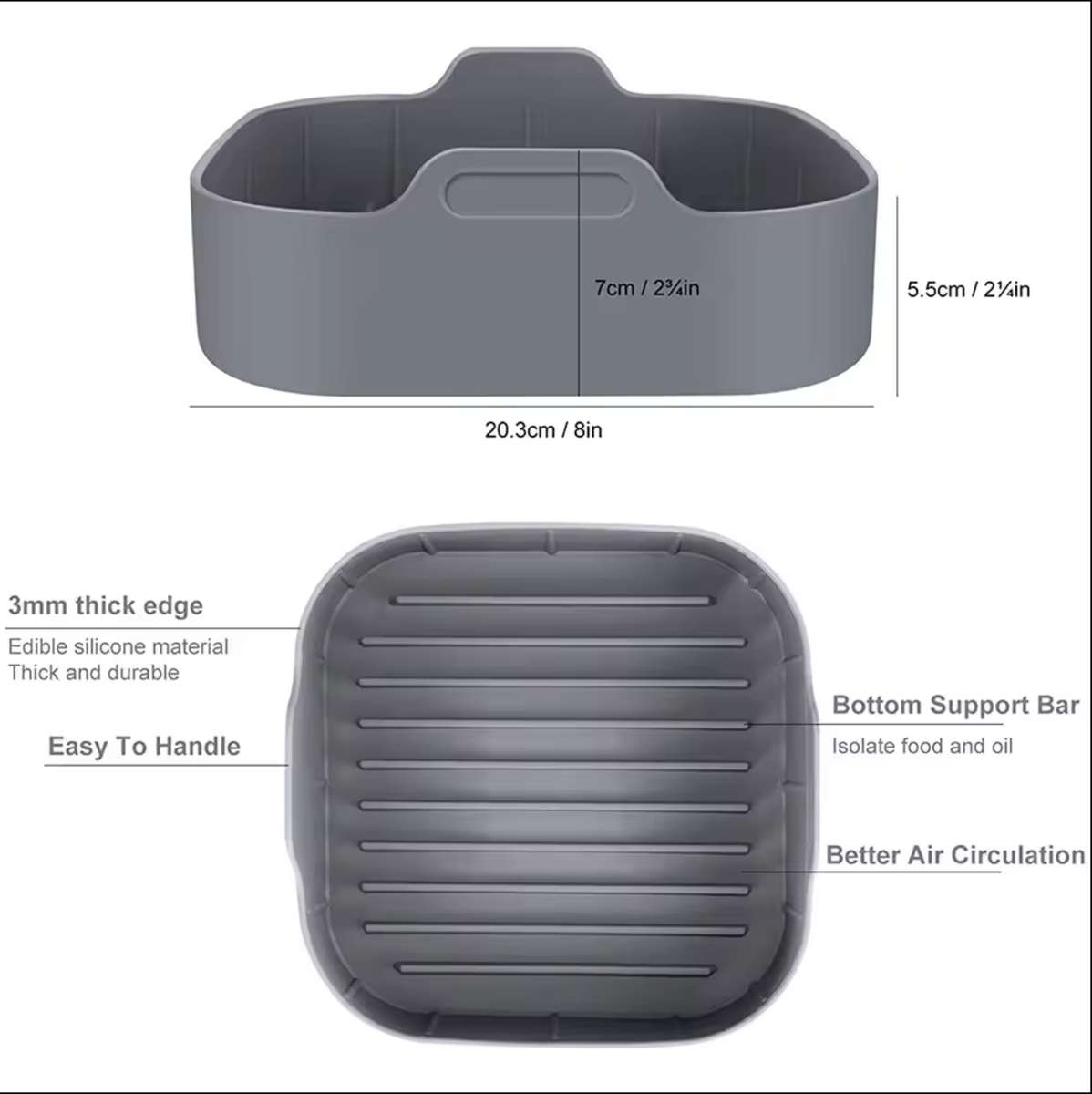 8 L Air Fryer With silicone liner