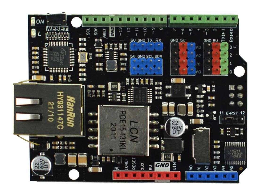 DFRobot (DFR0850) Ethernet And POE Shield, W5500, Arduino Ethernet Shield 2