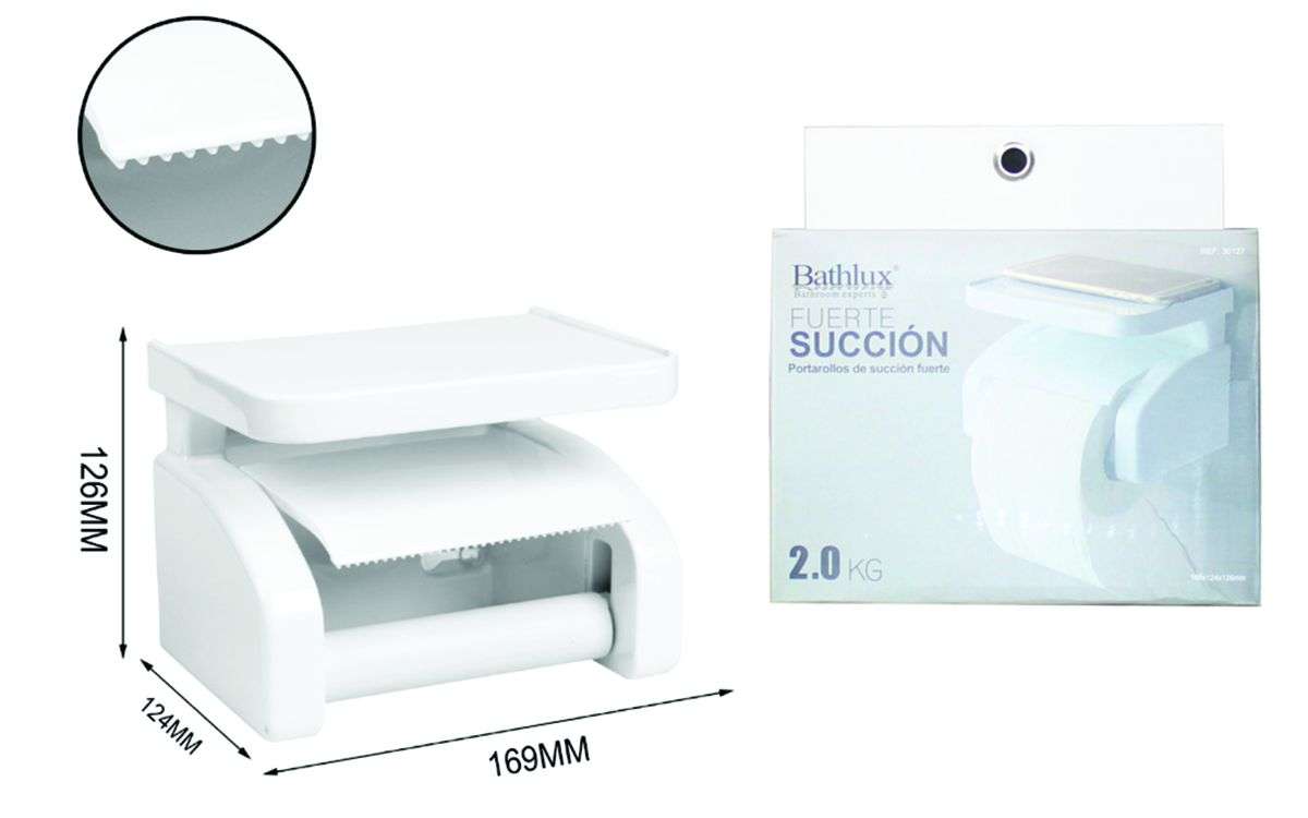 Bathlux Toiler Paper Holder With Shelf -