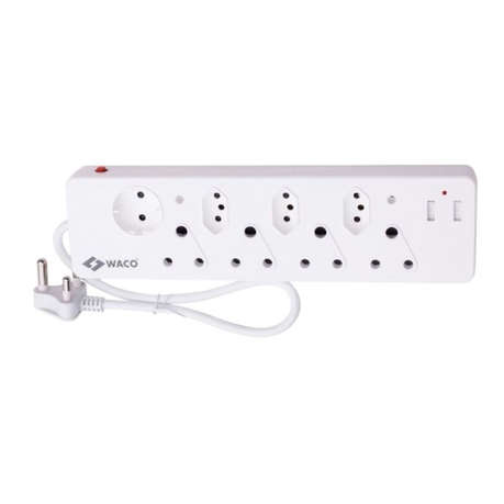 Waco - 8 Way Multiplug with USB Chargers and Shutters - Waco - 8 Way Multiplug with USB Chargers ...