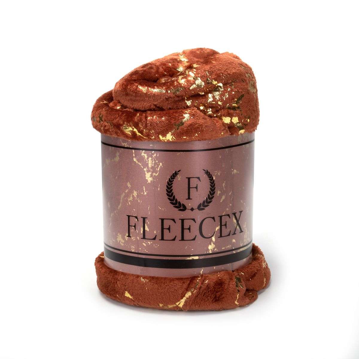 FLEECEX Metallic Marble Plush Fleece Blanket & Throw -180 x 200 cm - Brown