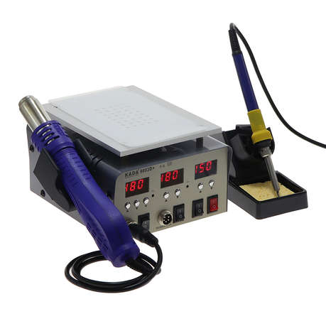 3 in 1 Hot Air Station with LCD Separator & Soldering Iron, Model: KADA 9803D+