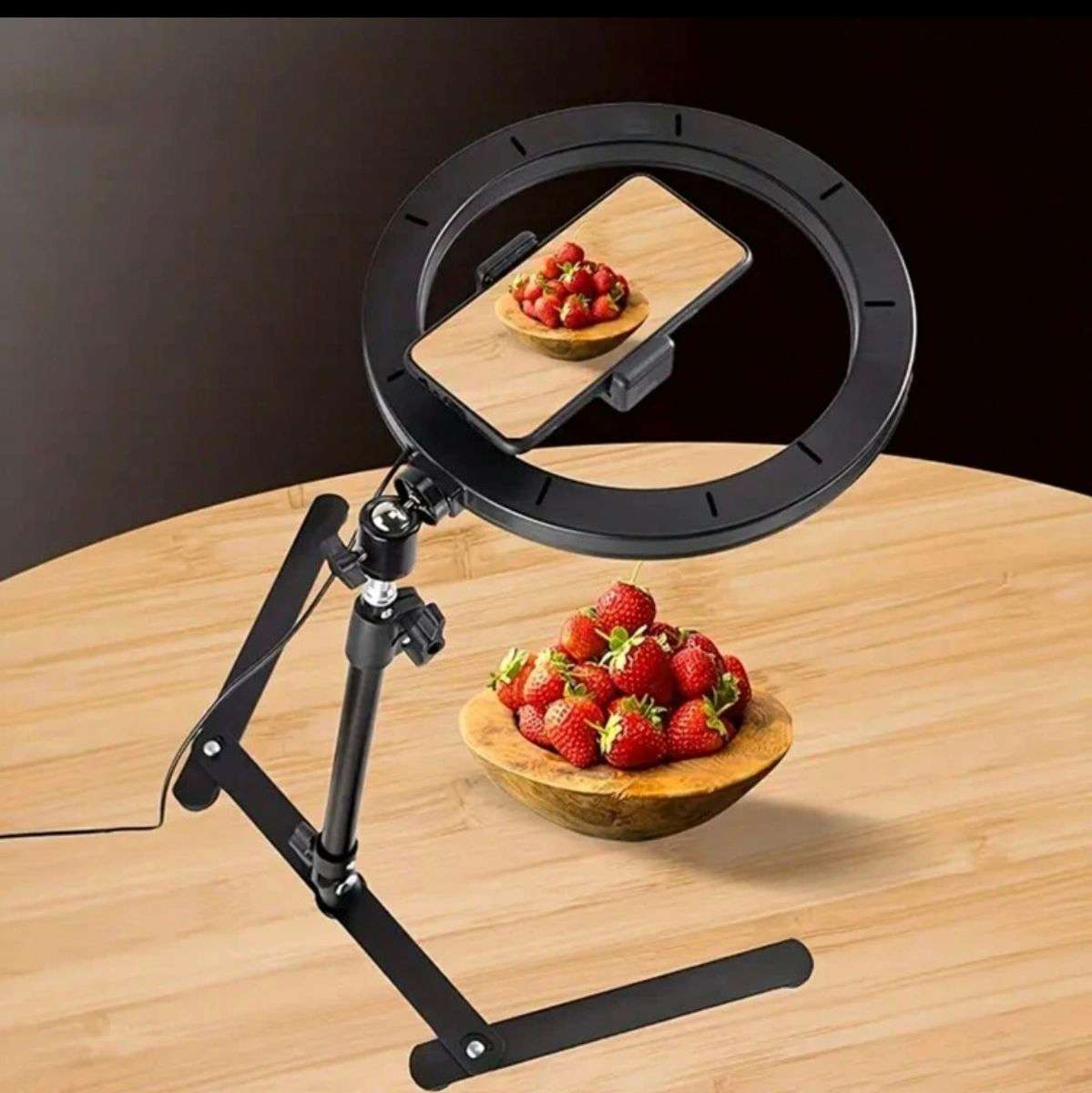 10 inch ring light with adjustable tripod and phone holder