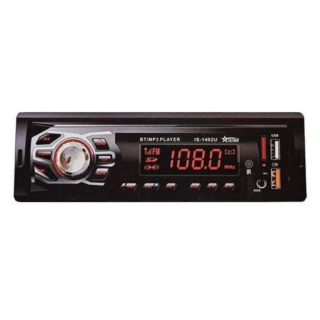 Compact Bluetooth Car Stereo with USB Playback, FM Radio & Remote