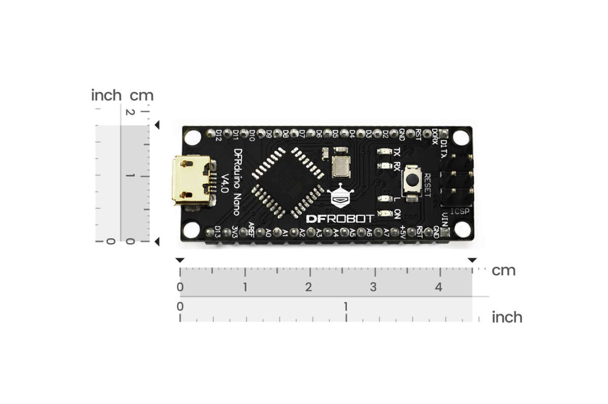 DFRobot (DFR0010) DFRduino Nano Board, Atmega328-20AU, 8 bit, AVR