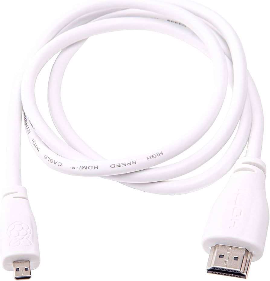 HDMI Micro Plug to HDMI Plug, 3.28 ft, 1 m, White