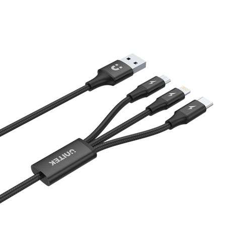 Unitek - 1.2m Type-C, Micro USB, Lightning Cable (C14049BK) - Unitek - 1.2m Type-C, Micro USB, Li...