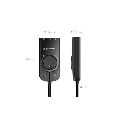 Ugreen - CM129-40964 USB-A to 3.5mm External Stereo Sound Adapter - Black - Ugreen - CM129-40964 ...