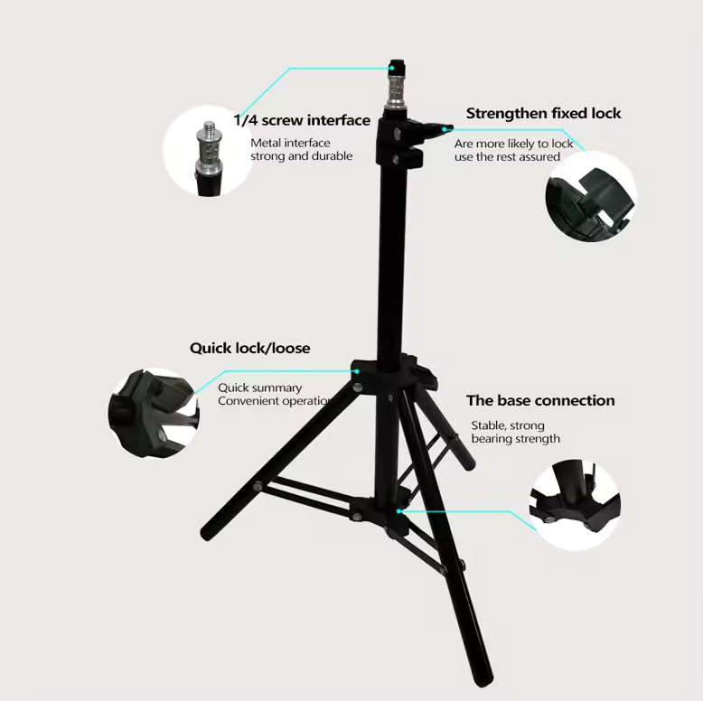 2.1m Tripod Stand for Ring Light | Adjustable Stand for Photography & Video