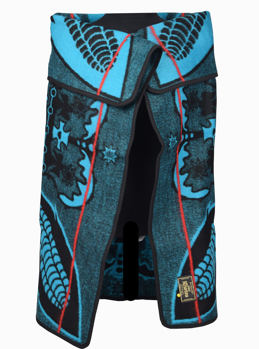 Mini Khotso Basotho Blanket - Turquoise Blue