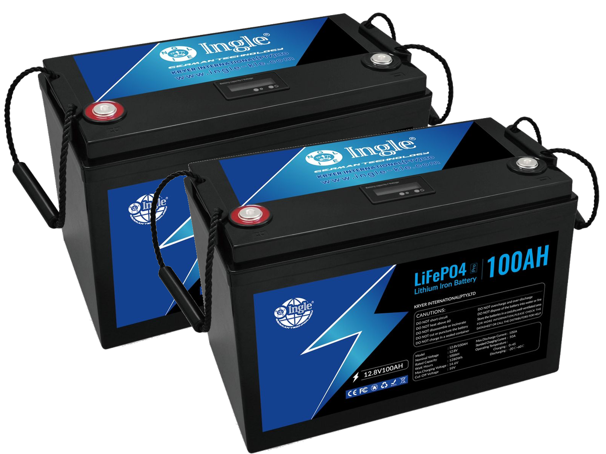 2 x 12.8V 100AH LiFeP04 Lithium Iron Battery - INGLE
