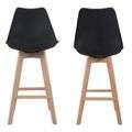 Modern And Stylish Padded Bar Stool - 2 Pack - Black