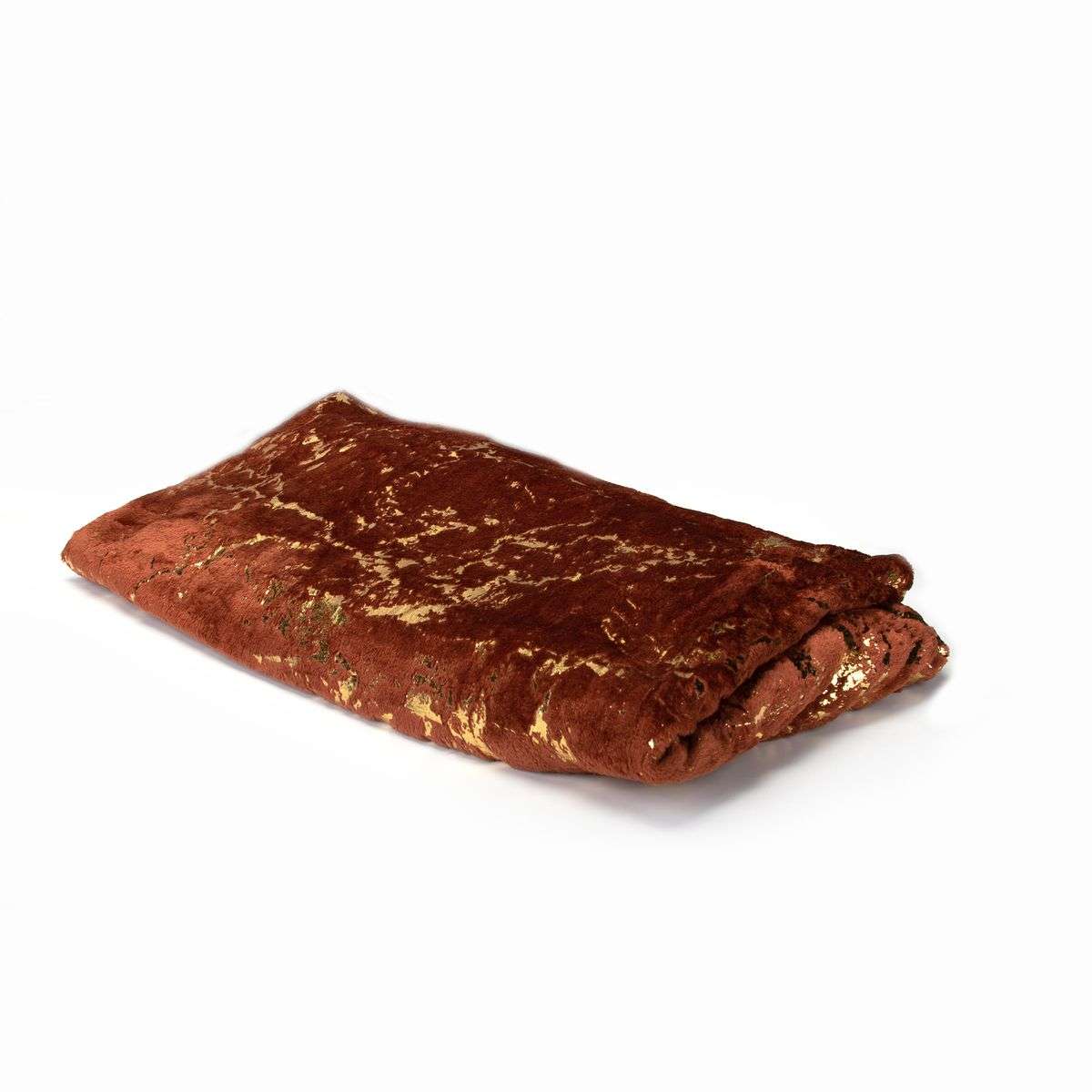FLEECEX Metallic Marble Plush Fleece Blanket & Throw -180 x 200 cm - Brown