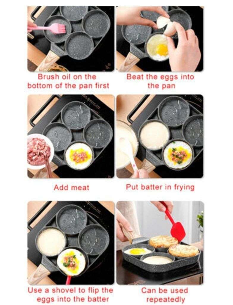 4 Hole Aluminum Frying Pan