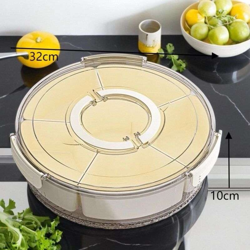 6 Compartments Spinning Food Storage Container Organizer