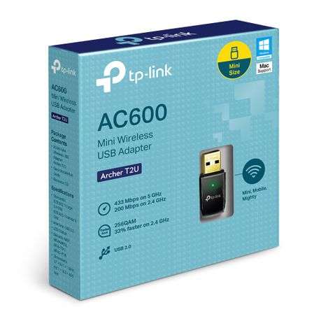 Tp-Link - Archer T2U AC600 Wireless Dual Band USB Adapter - Tp-Link - Archer T2U AC600 Wireless D...