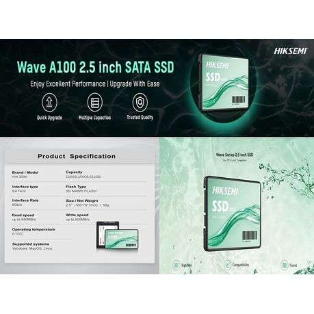 Hiksemi - Wave(S) 2.5 2TB SATAIII Solid State Drive - Hiksemi - Wave(S) 2.5 2TB SATAIII Solid Sta...
