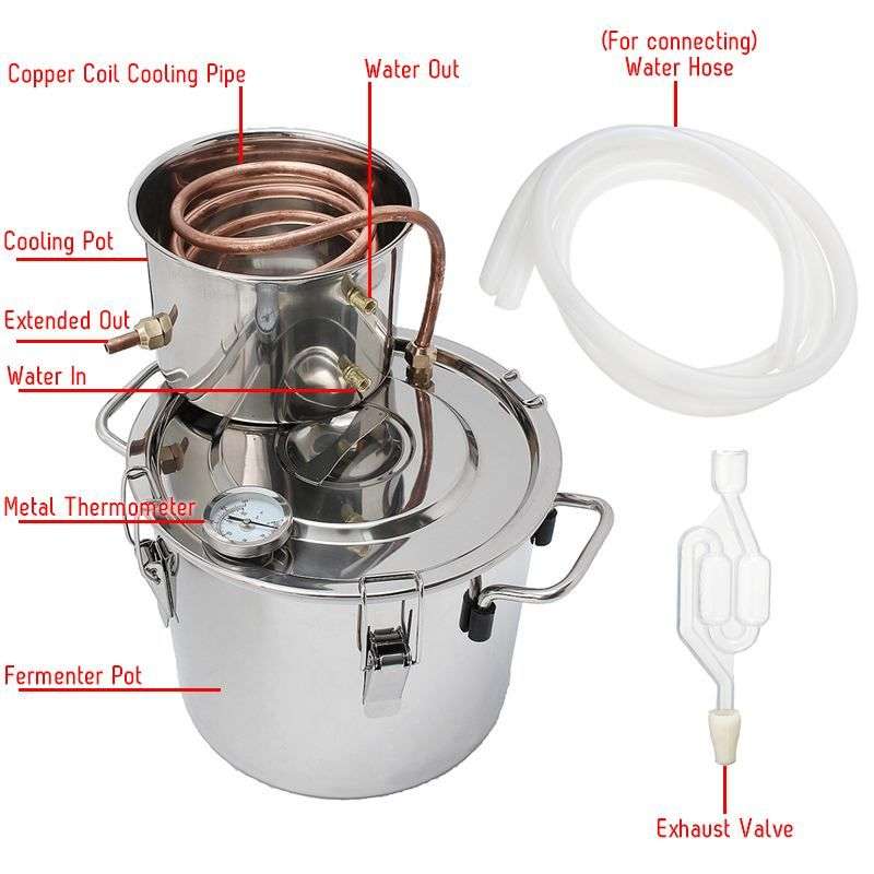 Mihuis Moonshine Series 8L Alcohol Wine Home DIY Brewing Kit Distiller - OPEN BOX