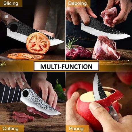 Open Box Pruchef - Sharp Chef Knife with Leather Sheath for Kitchen Home Outdoors