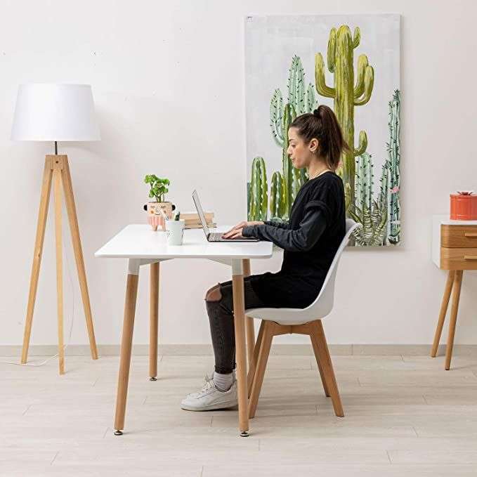 Modern Scandinavian Dining Chair - White- 2 Pack