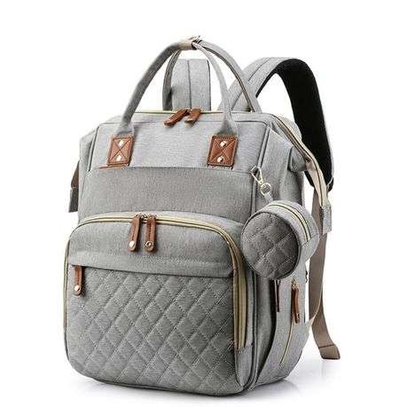 New Stylish Multi-Functional Baby Diaper Bag & Bed - Grey