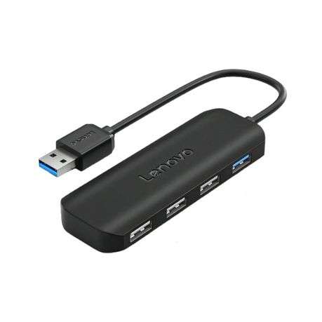 Lenovo - A601 - USB Hub 4-Port USB 3.0 Splitter Charging Supported - Black