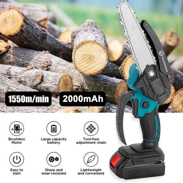 6 Inch Powerful Wireless Handheld Mini Chainsaw - Cordless Electric Saw