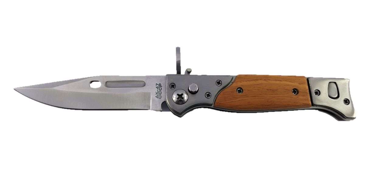 Button Opening Folding Pocket Knife CCCP AK47 AK-47