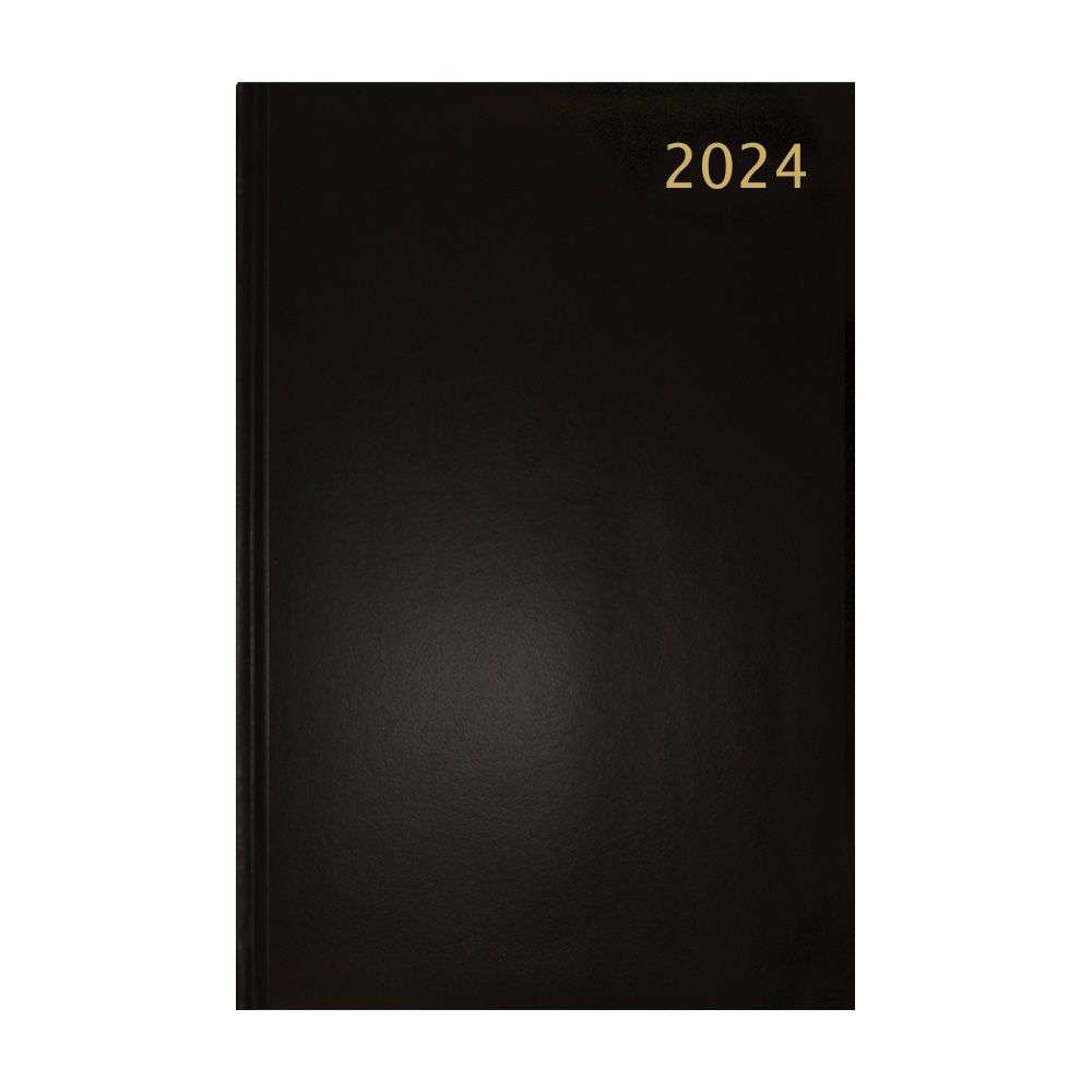 A5 2024 Page - A - Day Diary Planner Journal - Black