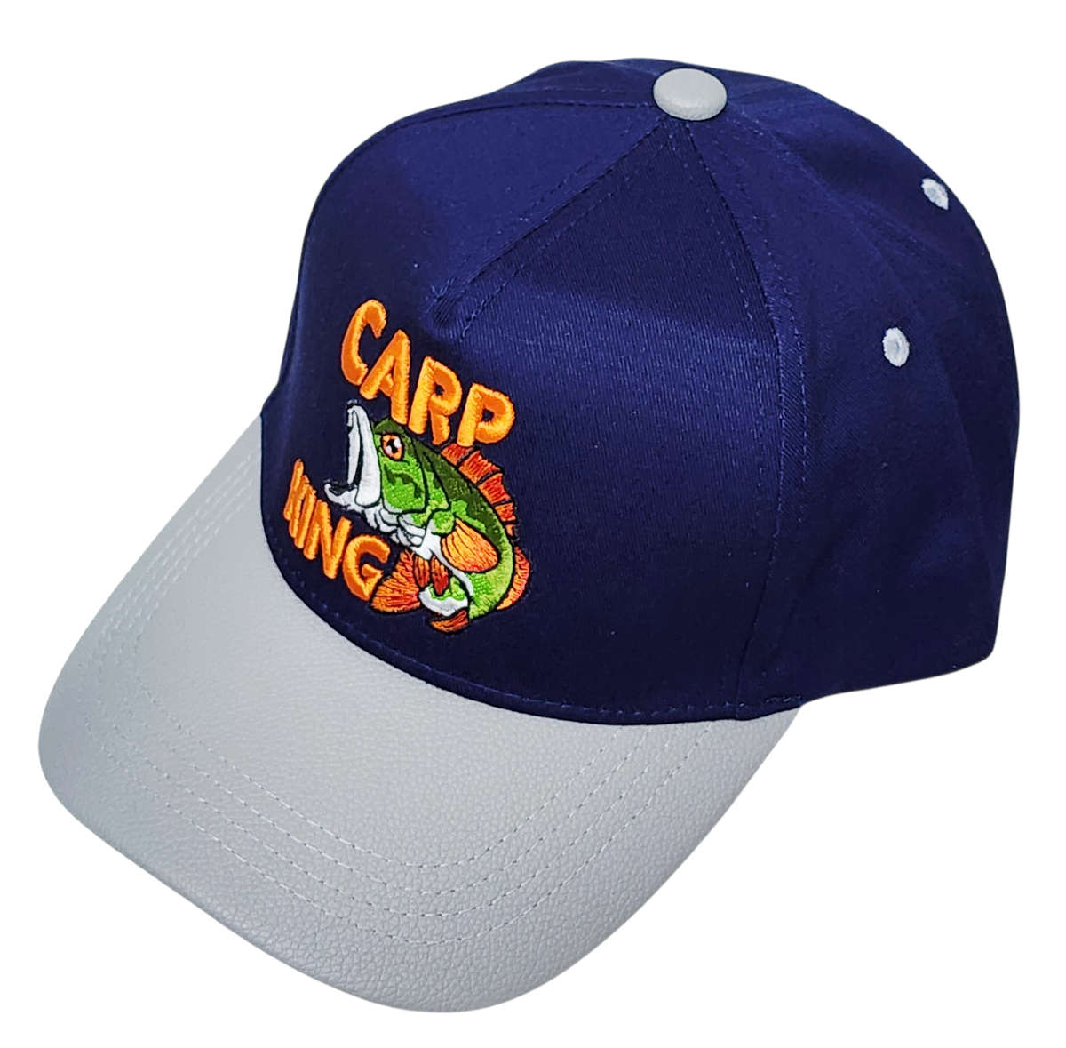Carp King Snapback Cap - Blue, Grey