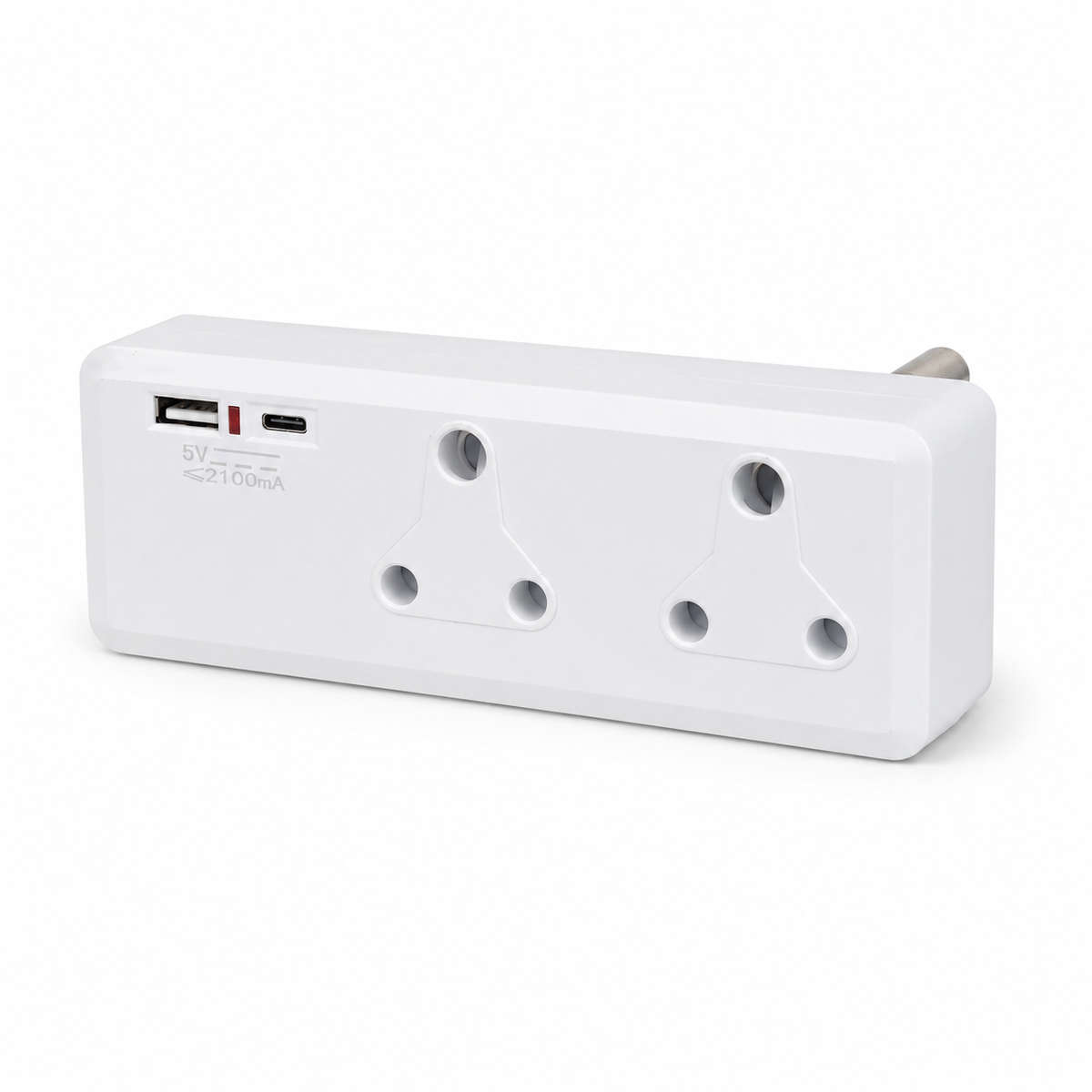 2-Way Multiplug with USB and Type-C Ports