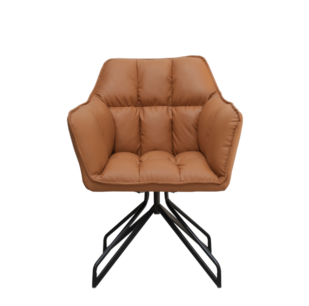 Occasional Pu Leather Chair- Orange Colour
