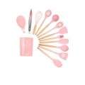 Cooking Utensil Set 11 Piece with Holder - Pink