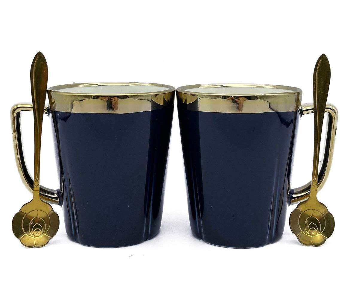 Elegant King 5-Piece Round Shape Tea and Coffee Mug Set - Aquamarine(Display Model)(1 Item Missing)