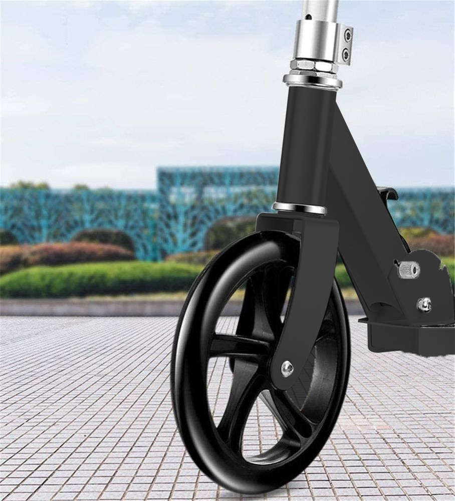 Foldable Aluminum Scooter with Adjustable Handlebar - Black