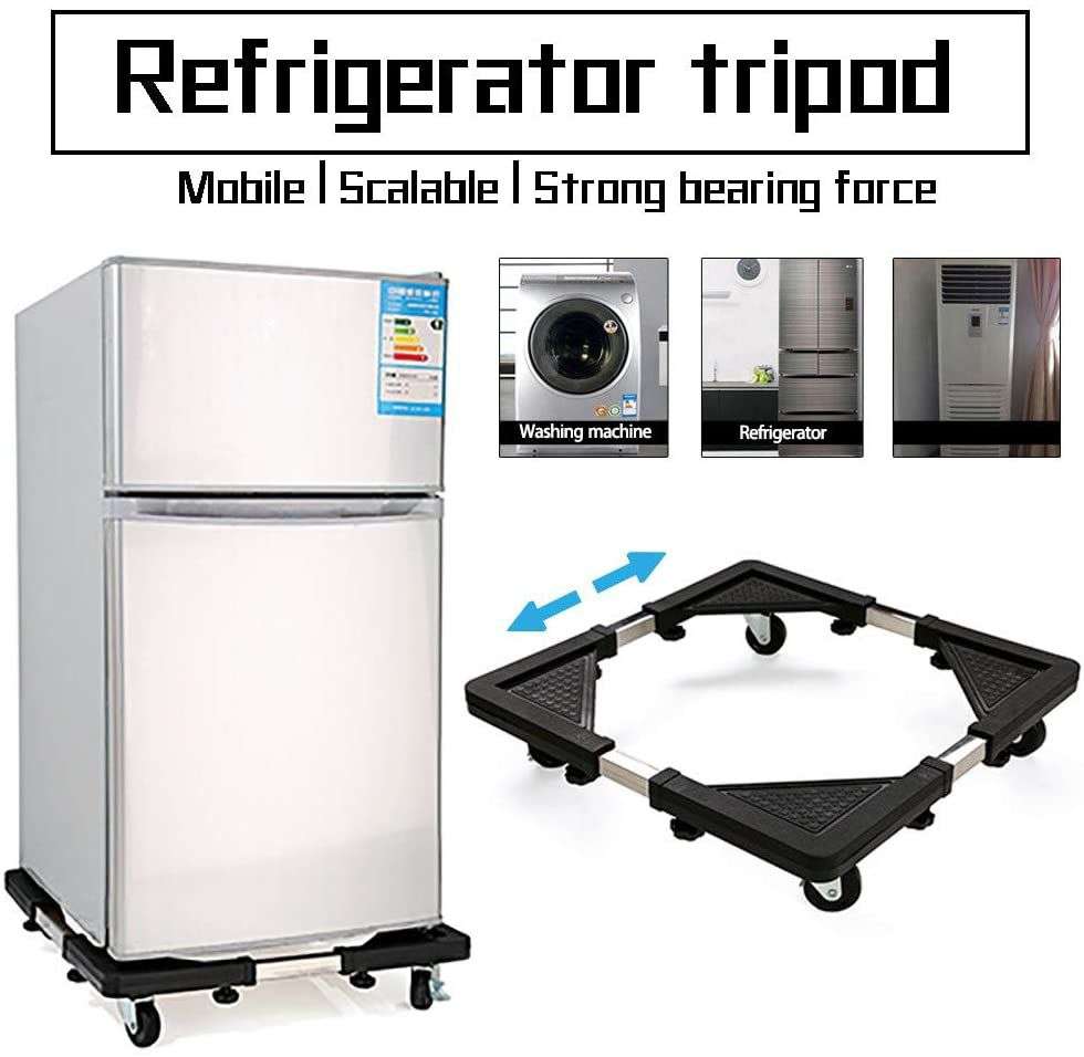 Adjustable Washing Machine Refrigerator Stand with 360° Wheels