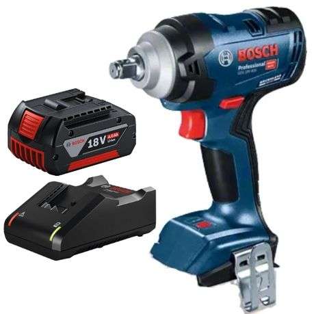 Bosch - Cordless Professional Impact Wrench with (4Ah) Battery & Charger - Bosch - Cordless Profe...