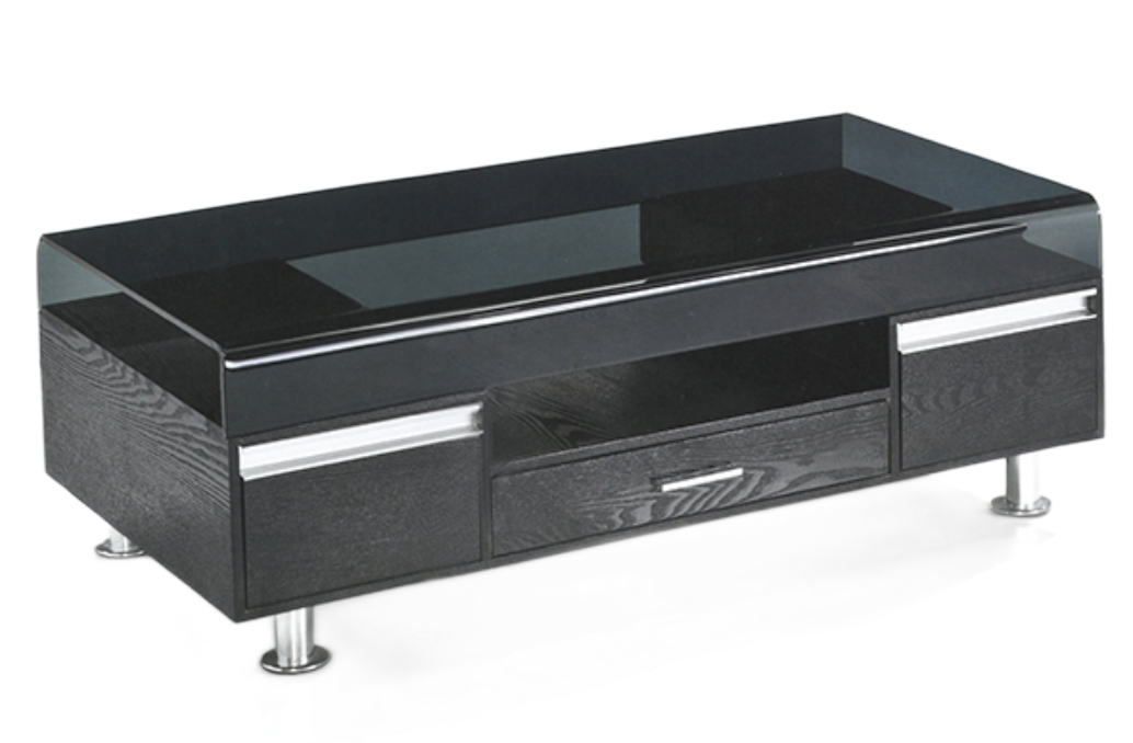 Coffee Tables - Tempered Glass Top - Black Colour