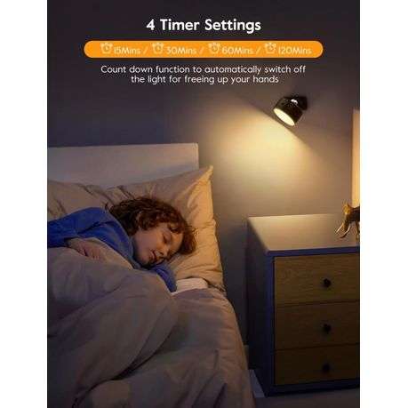 Wall-Mounted 2 Pack LED Magnetic Wall Sconce Lights, USB Rechargeable Light With Remote