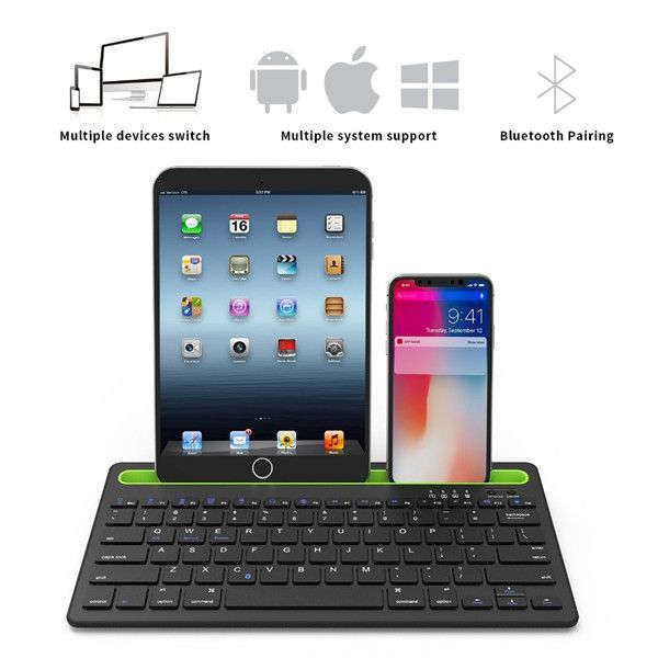3 Channel Multi-device Wireless Bluetooth Keyboard for Smartphone/Tablet/PC - Switch between Channel