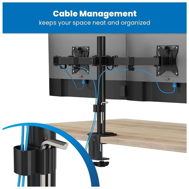 Heavy Duty 15-33" Full Motion Adjustable Dual Monitor Mount