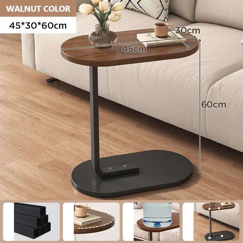 Wooden C-Shape Coffee Table