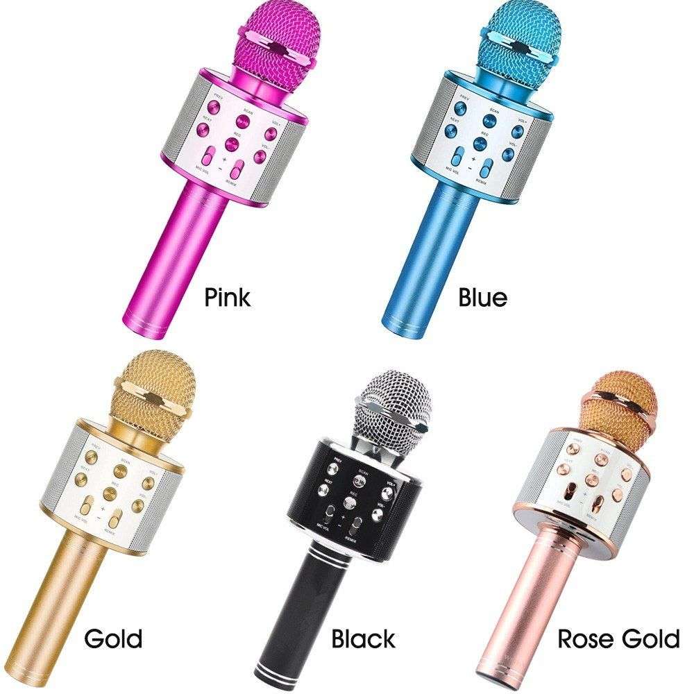 Bluetooth wireless karaoke microphone - Pink, Silver