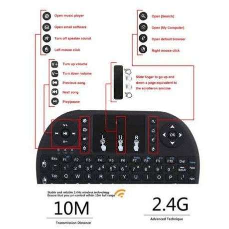 Advanced Mini 2.4G Backlit Wireless Touchpad Keyboard