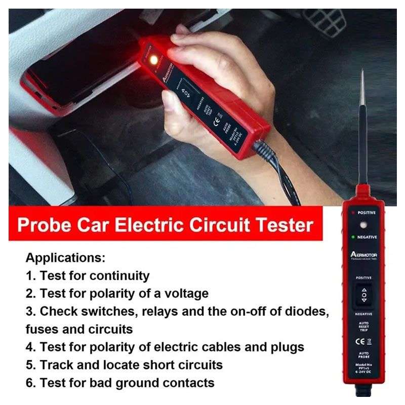6-24V Automotive Electric Circuit Tester & 12V Battery Tester