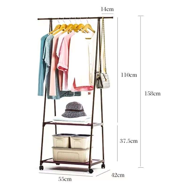 Portable Triangular Space Saving Clothes Hanger Organizer Rack